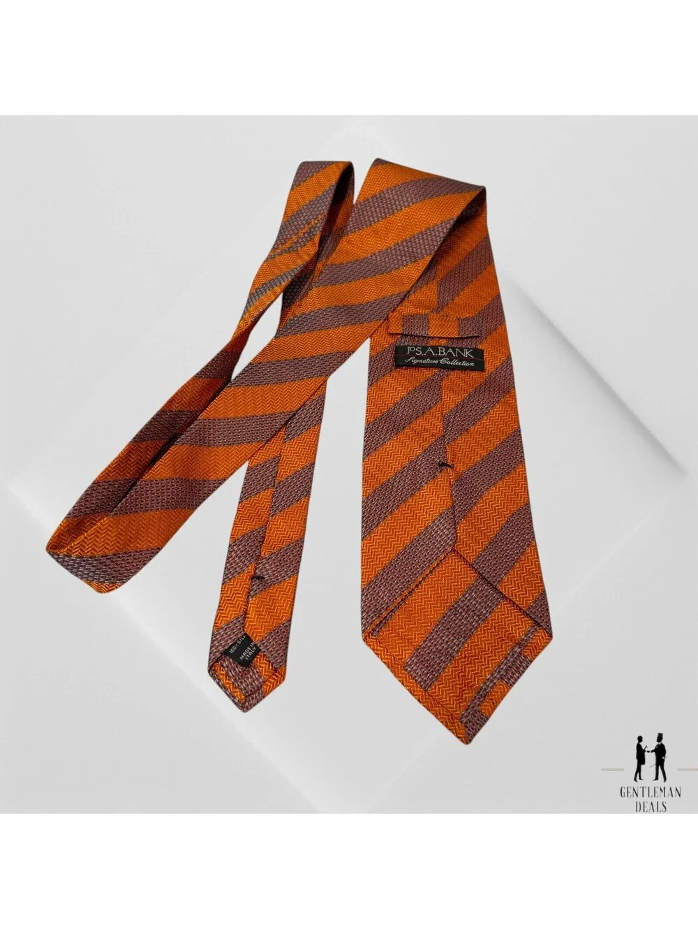 Jos. A. Bank Signature Men's 100%  Silk Necktie Striped Awning Knit Long 58x4